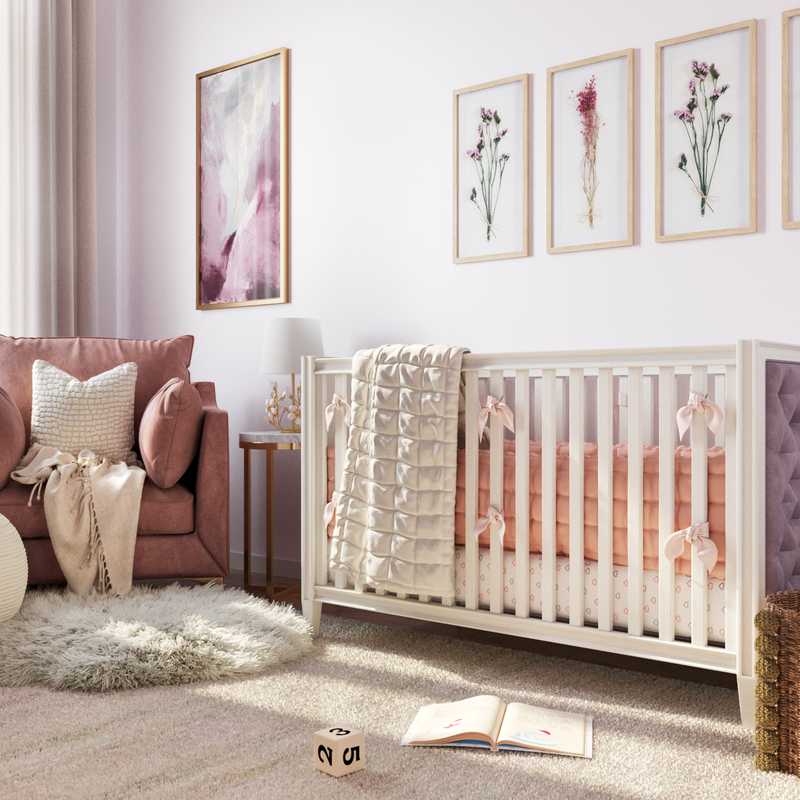 Glam, Preppy Nursery Design by Havenly Interior Designer Briana