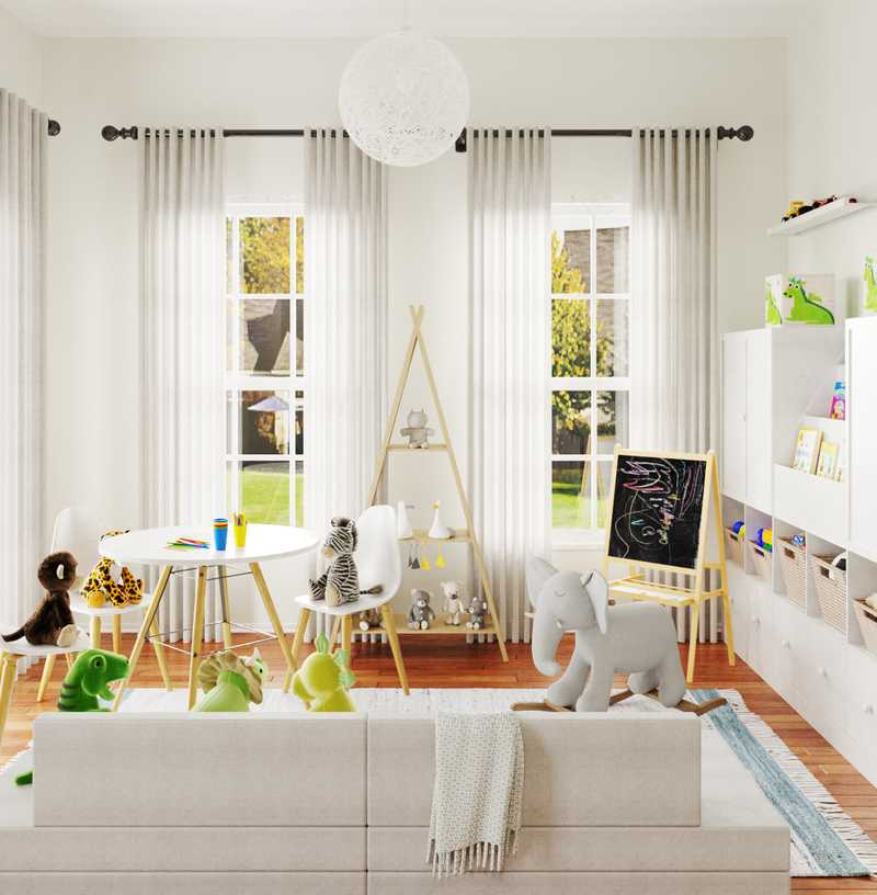 Coastal, Traditional, Farmhouse Playroom Design by Havenly Interior Designer Omire