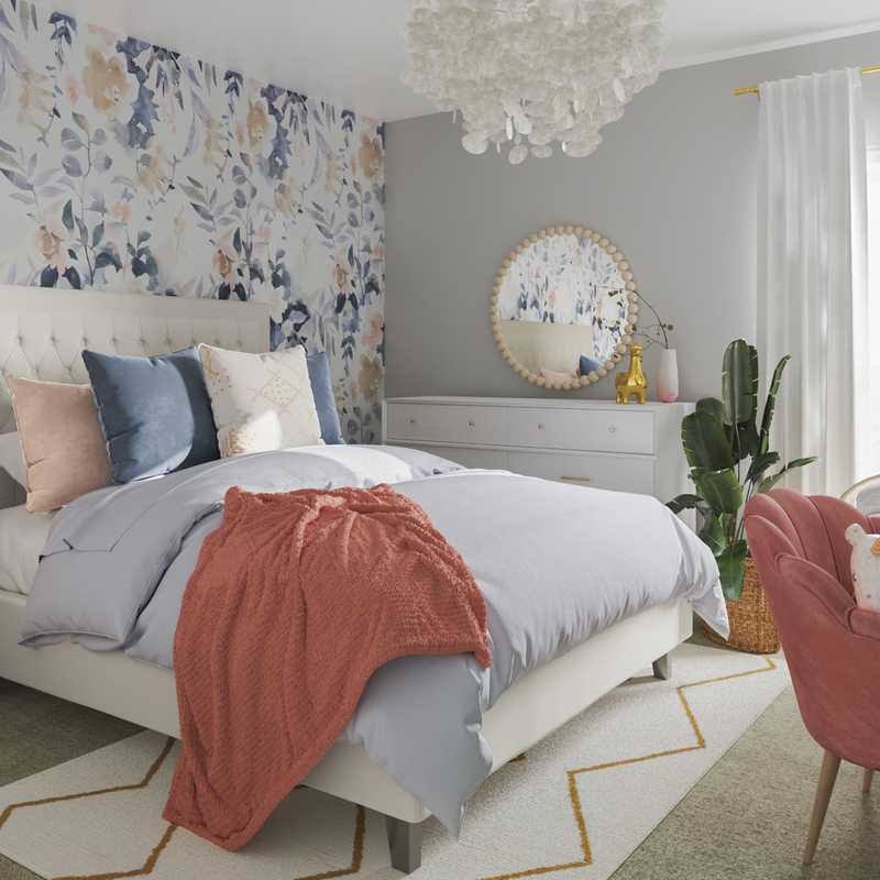 Bohemian, Glam Bedroom Design by Havenly Interior Designer Carolina